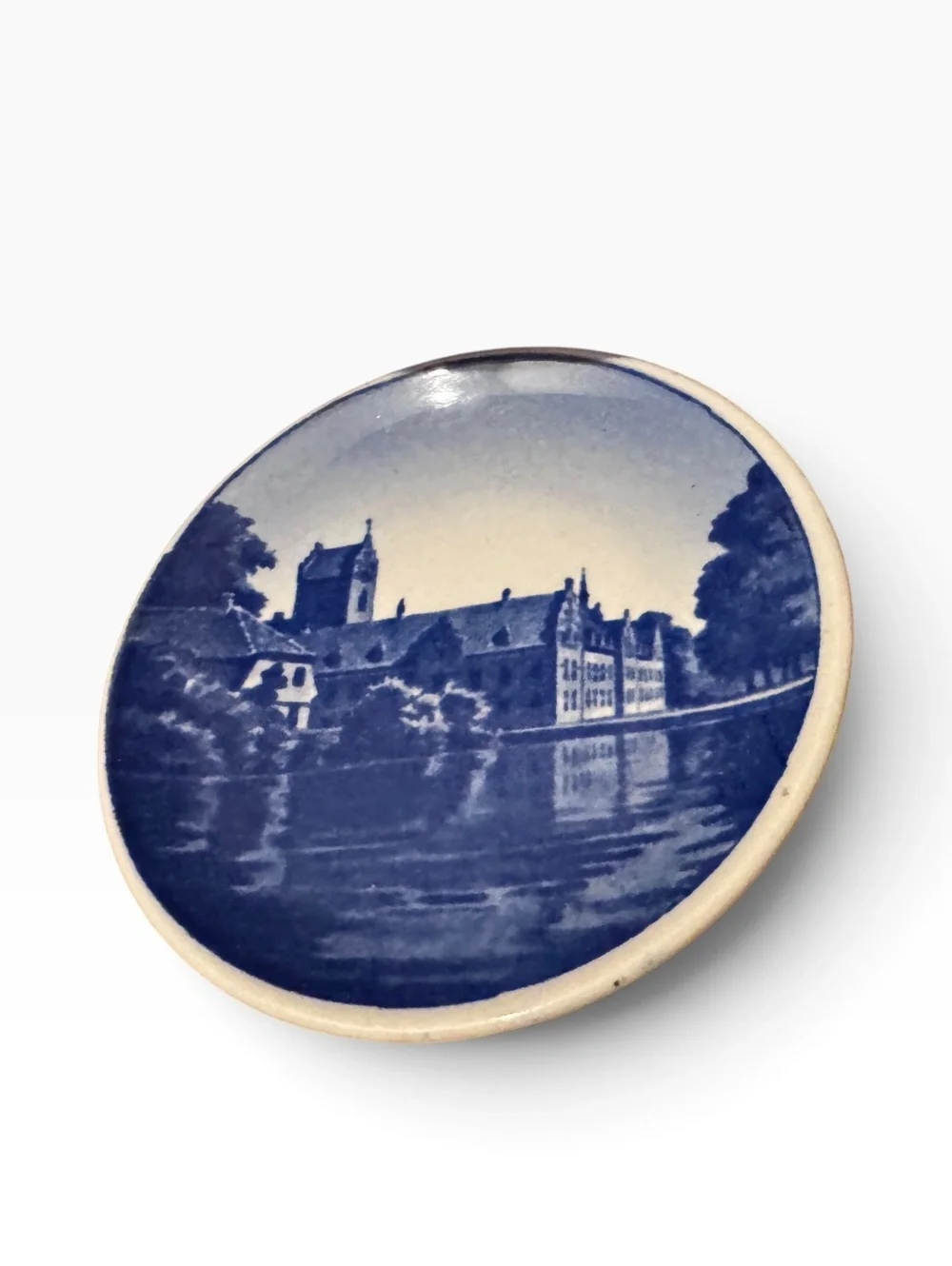 Vintage Royal Copenhagen Mini Plates Pair Blue White Denmark Herlufsholm 71-2010